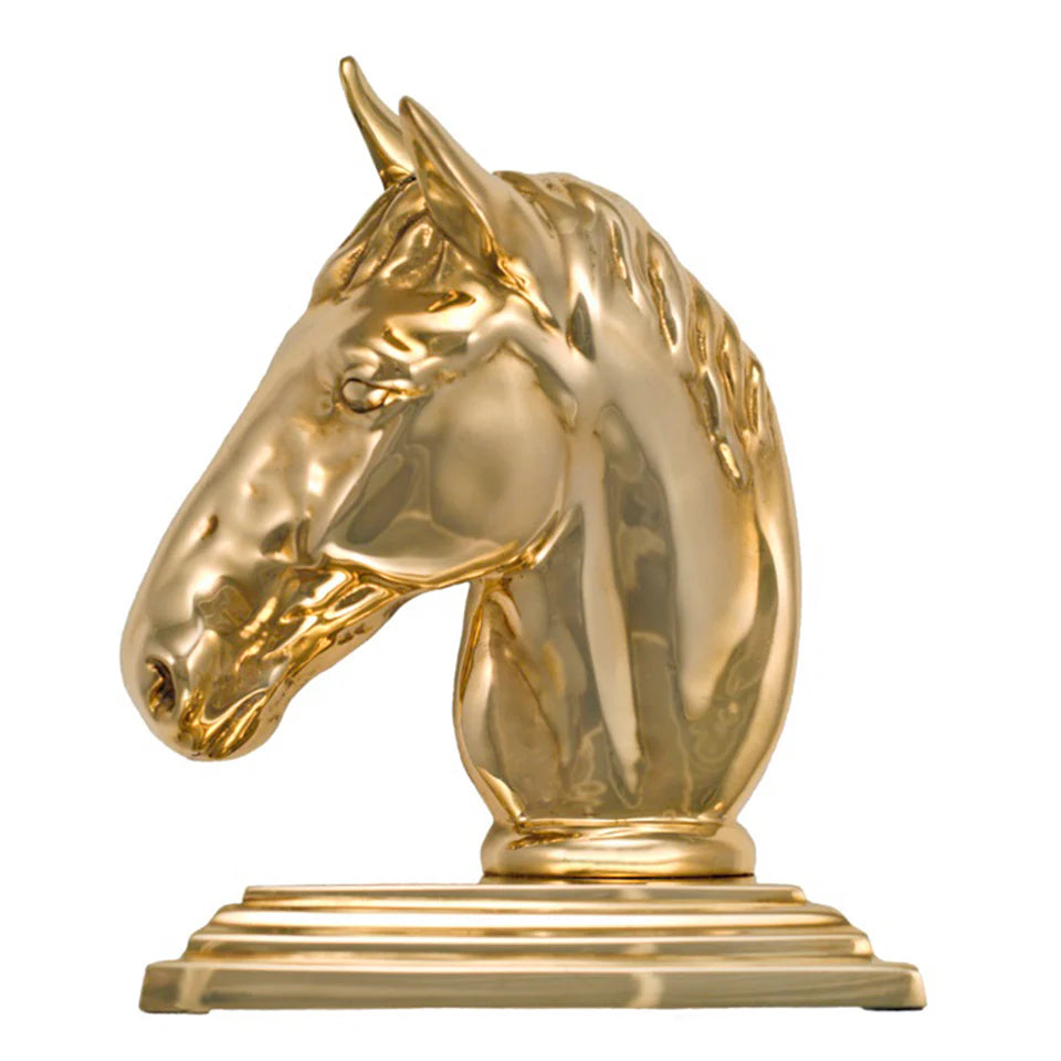 Brass Horse Head Bookend