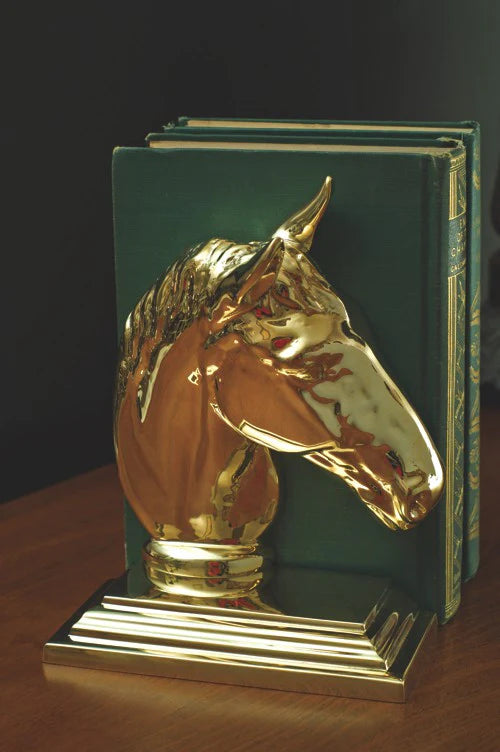 Brass Horse Head Bookend